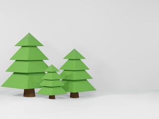 Obraz premium 3d render - 3D image merry christmas, geometry podium shape for show cosmetic product display, holiday christmas new year concept, Paper cut design.