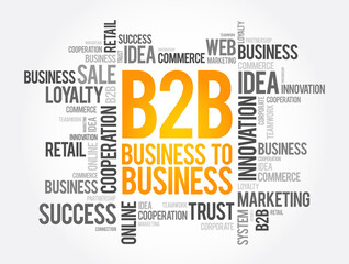 B2B - Business To Business word cloud, concept background