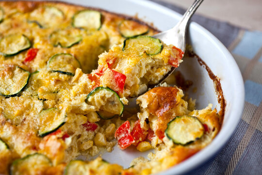 Close up of vegetable gratin with cumin