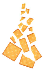 Square group of cracker isolated on white background
