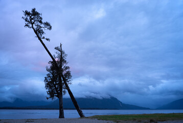 Lake Brunner at sunset, South Island, New Zealand
