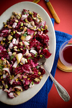 Roasted Beet Salad Served On Plate