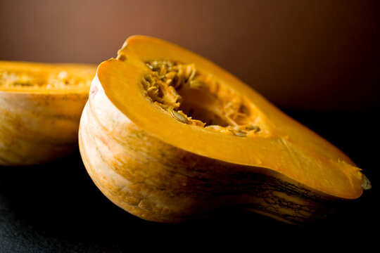 Halves of butternut pumpkin