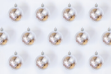 Christmas balls. New year. Flat lay. Pattern