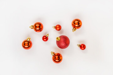 Christmas balls. New year. Flat lay