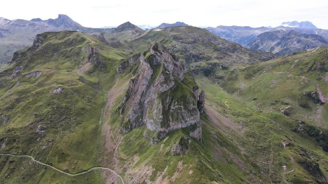 S&auml;chsmoor Mountain in Flums Switzerland - Drone Shot 4 K Video