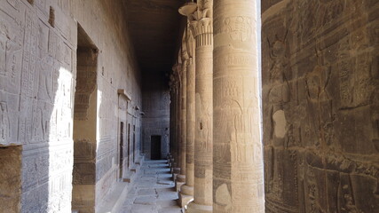 The temple complex on the island of Philae on the Nile, Philae temple, Aswan, Egypt
