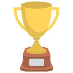 
A flat design vector icon of winner trophy 
