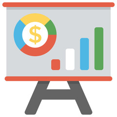 
A line graph analysis of business growth flat vector icon
