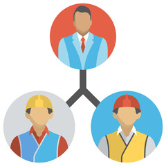 
A widely spread business network flat vector icon
