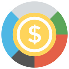
A flat design icon of Business Analysis, or financial reporting concept
