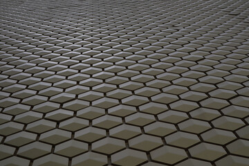 Fototapeta premium The golden twill hexagon pattern is a high diagonal pattern.