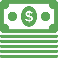 
Stack of cash money, flat icon
