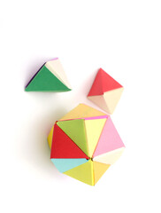Dodecahedron origami whit tetrahedrons objects