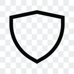 Shield icon, protection sign, transparent background