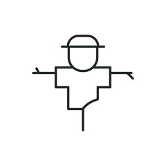 scarecrow line icon vector illustration