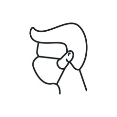 wear mask icon vector illustration