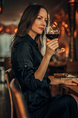 woman drinking wine 