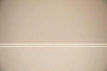 White ceiling molding. Part of room interior with copy space