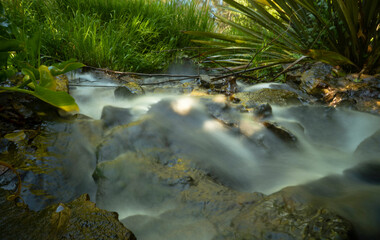 Long exposure of small waterfall