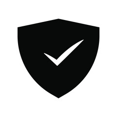 Shield icon, protection mark, protection check mark. editable colors