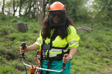 forest woman working in the forest