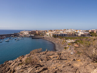 View of the very attractive port at Playa San Juan, Teneriffe, Spain