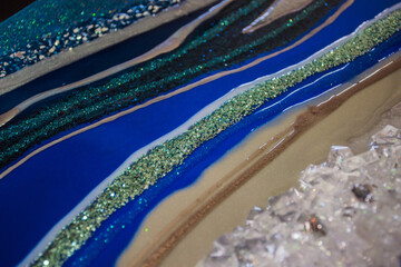 commissioned resin geode sapphire and emerald
original artwork