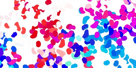 Light blue, red vector backdrop with chaotic shapes.