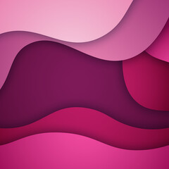 3D abstract background and paper cut shapes, vector illustration