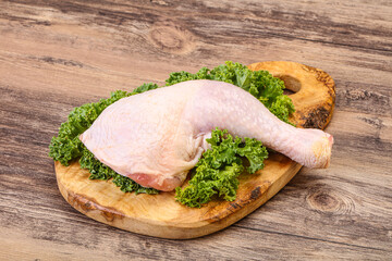 Raw chicken leg for cooking