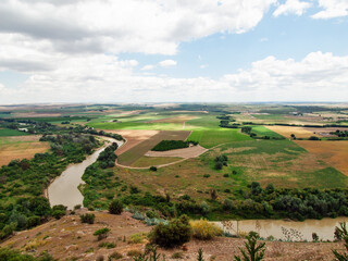 Fototapeta na wymiar topo view from castle of Almodovar del Rio, Cordoba, Andalusia. Spain
