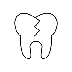 bad tooth icon element of dentistry icon for mobile concept and web apps. Thin line bad tooth icon can be used for web and mobile. Premium icon on white background