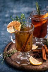 hot cocktail mulled wine hot sangria with lemon