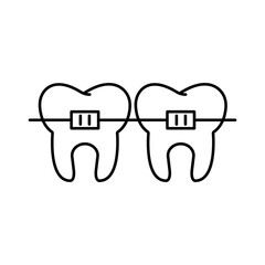 braces icon element of dentistry icon for mobile concept and web apps. Thin line braces icon can be used for web and mobile. Premium icon on white background