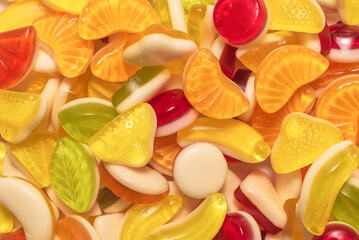 Assorted tasty gummy candies.