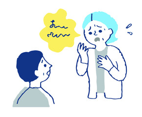 呂律が回らなくて焦る女性