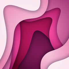 3D abstract background and paper cut shapes, vector illustration