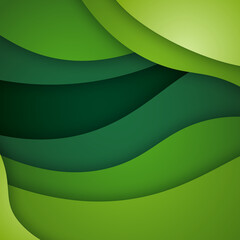 3D abstract background and paper cut shapes, vector illustration