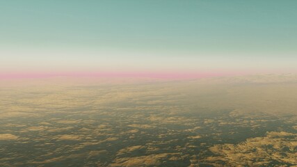 alien planet in space, science fiction landscape, 3d render