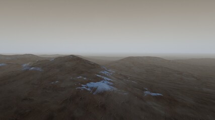 alien planet in space, science fiction landscape, 3d render