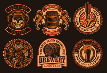 A set of vintage beer emblems. These badges can be used as logotypes for a brewery or a bar and for many other uses.