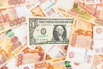 Fototapeta na wymiar background of rubles and dollars.