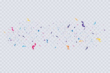 Abstract background with many falling tiny confetti. vector background