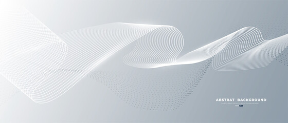 White abstract background with wavy lines.
