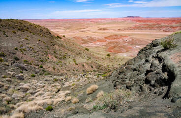 Overlook of the Rugged Landscape of Petrified Forest National Park
