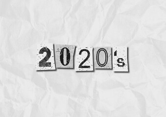 A black and white 2020's Punk Rock music style grunge text collage graphic illustration with copy space