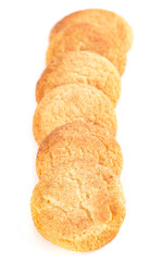 Classic Snickerdoodle Cookies on a White Background