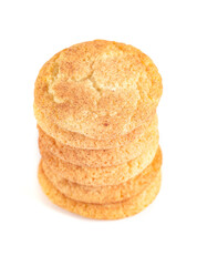 Classic Snickerdoodle Cookies on a White Background