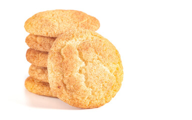 Classic Snickerdoodle Cookies on a White Background
